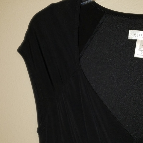 WHBM little black dress roushed flowing cap sleeve - Picture 4 of 5